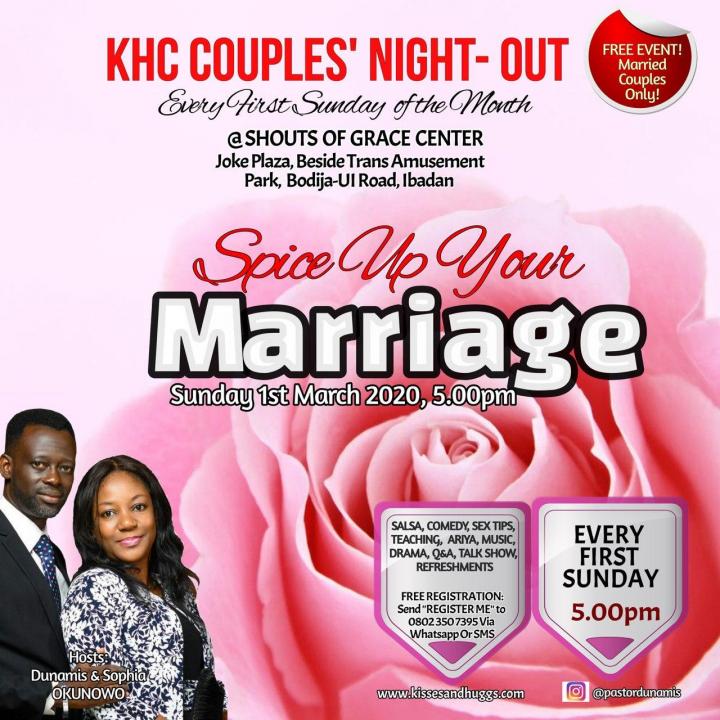 Sun, Mar 1 - Spice Up Your Marriage - KHC Couples Night Out